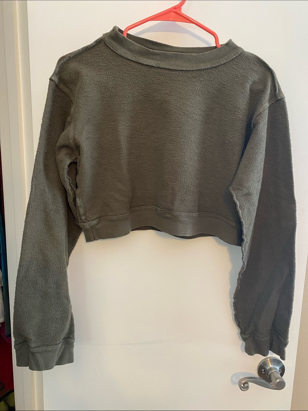 Hard Tail Forever Olive Crop Sweatshirt